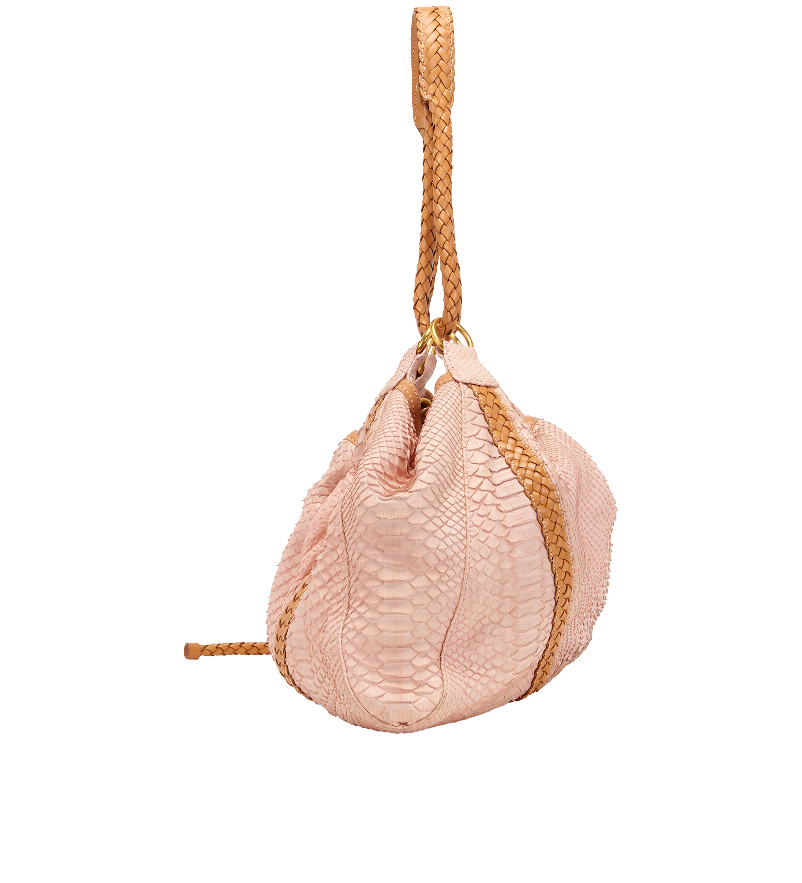 Trimmed Hobo, &pound;495, Handbags, Pink, Python, Side view